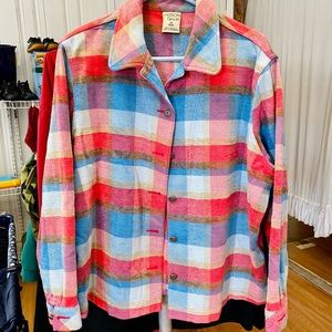 Vintage Allison Daley Tailored Flannel Top Size 18W